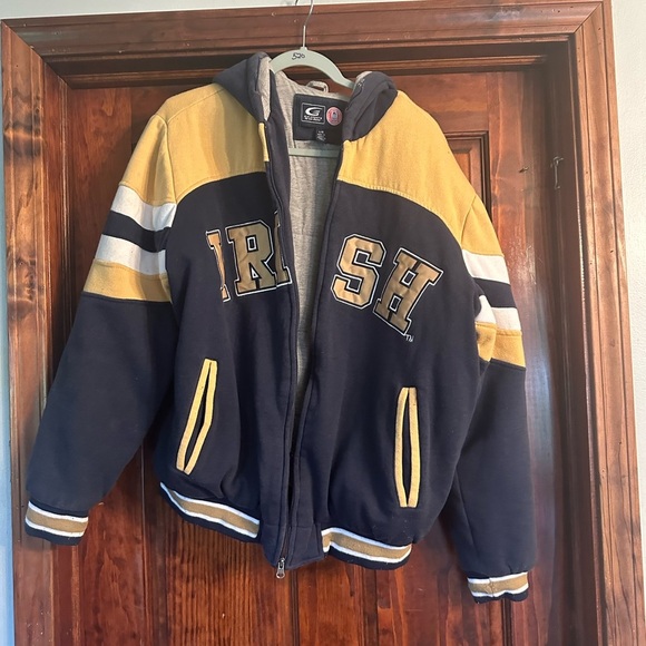 Vintage Notre Dame Navy and Gold Hooded Jacket - Picture 1 of 4